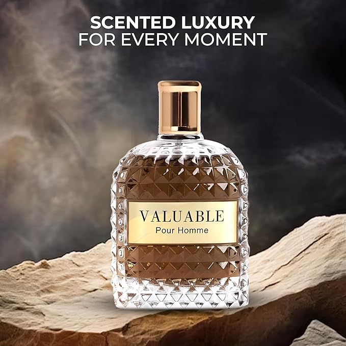 AFLUXE 2PCS Mens Perfume Cologne Long Last Strong EDP Natural Spray Gift Set, with Cocoa, Dried Fruits, Woody Fragrance for Daliy Use, 3.4 Fl Oz / 100 mL Each (Valuable & Vanilla Tobacco)