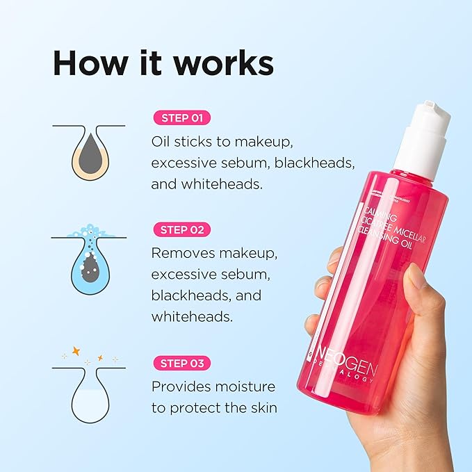 DERMALOGY by NEOGENLAB NEOGEN Calming Cleansing Oil Cica Tree Micellar 10.14Fl.Oz(300ml) - Cleansing oil for Sensitive Skin/Korean Skin Care/K-Beauty/deep cleansing oil for face