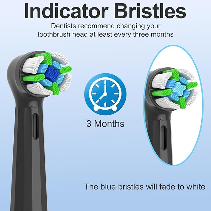 Qitizu Replacement Heads Compatible with Oral B iO Electric Toothbrush, Replacement Toothbrush Heads Fit for Oral-B iO 2/3/4/5/6/7/8/9/10 Series Toothbrush, 8 Packs (Black)