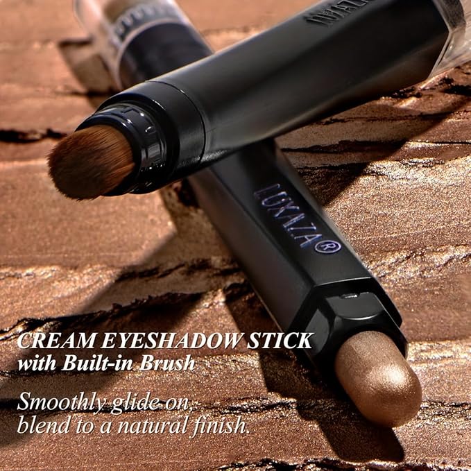 Classic 6PCS Neutral Eyeshadow Stick Makeup Set, Matte Cream Eye Shadow Eyeliner Brightener Pencil Crayon - Golden Amber