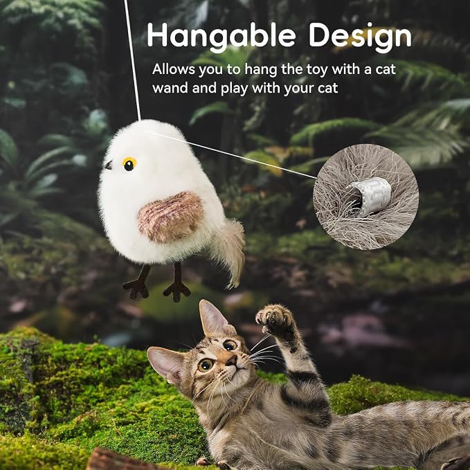 Interactive Cat Toys for Indoor Cats, Flying Bird Toy with Flapping Wings