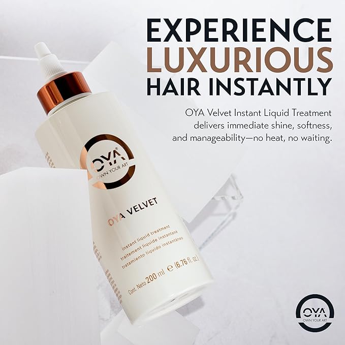 OYA - Velvet Instant Hair Conditioner for Women - Deep Hydrating Treatment for Dry, Damaged, Curly, Color Treated Hair - Moisturizing Keratin Repair for Healthy, Soft, Smooth Hair - 200ml/6.76oz