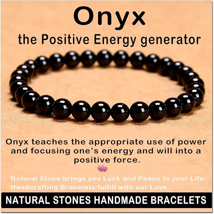 AD Beads Handmade Gemstone Stretch Elastic Bracelet Crystal Healing Reiki Nature's Beauty and Spiritual Essence Unisex