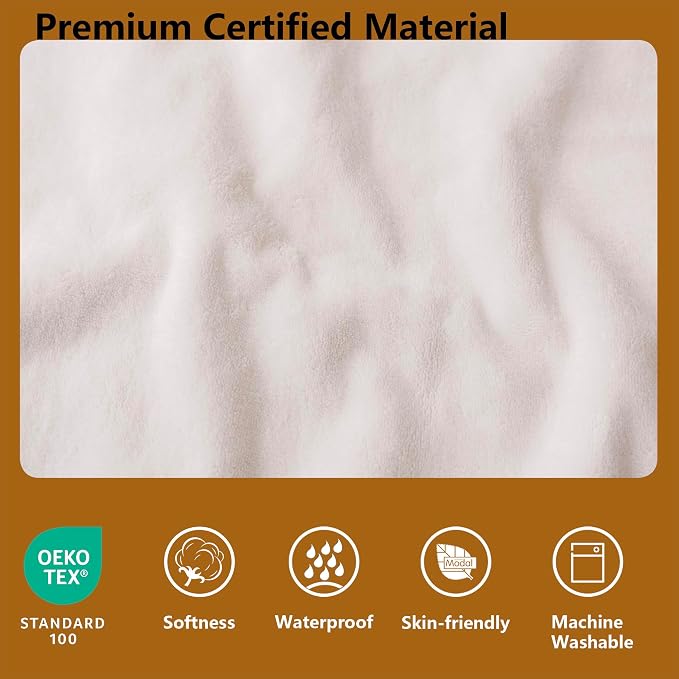Waterproof Blanket - Reversible Dog Throw as Furniture Protector | Soft Velvet & Flannel, TPU Leak-Proof Liner, Machine Washable, Fits Couch and Bed, 68" x 82", Orange/Cream