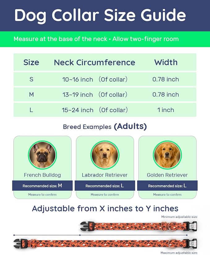 Dog Collar for Small Dogs with Smart QR Tags