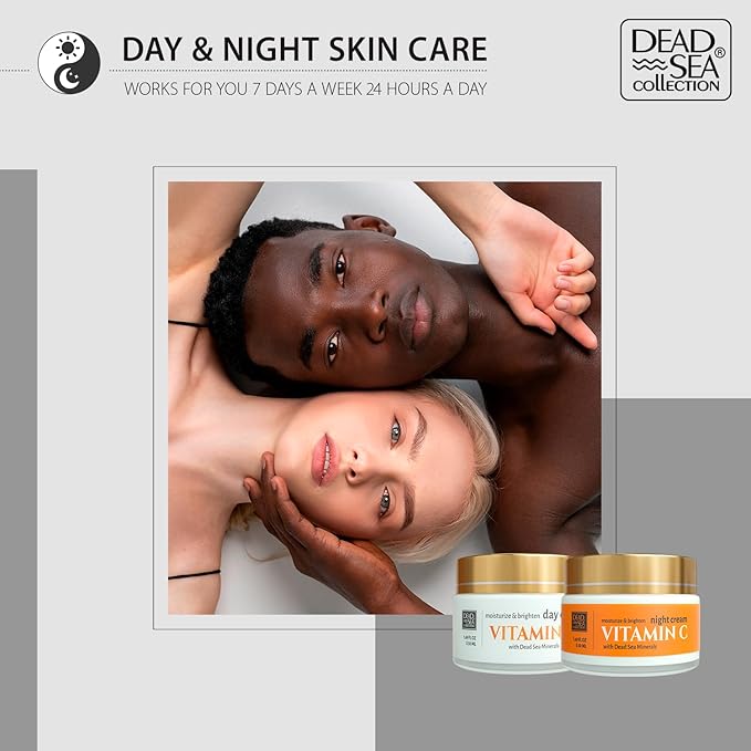 Dead Sea Collection Day Cream for Face with Vitamin C, Dead Sea Minerals, and Vitamin E – Anti Aging Nourishing Skin Care Moisturizer to Reduce Wrinkles (1.69 fl. oz)