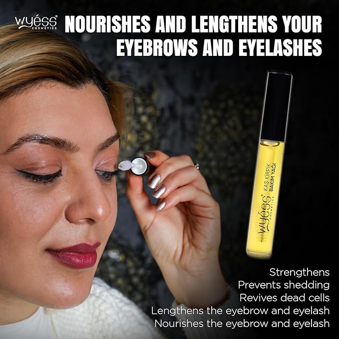 WYESS Lash Serum - Eyebrow & Eyelash Growth Oil, Lash Serum for Eyelash Growth, Eyelash Growth Serum Supporting the Appearance of Longer, Fuller and Thicker (0.47 Fl Oz), Clear