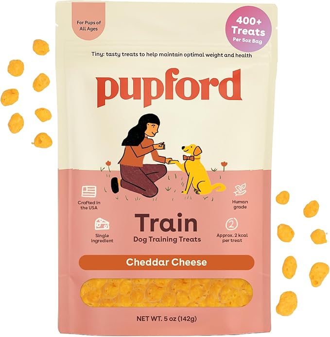 Pupford Freeze Dried Training Treats for Dogs & Puppies (Cheddar, 5 oz)