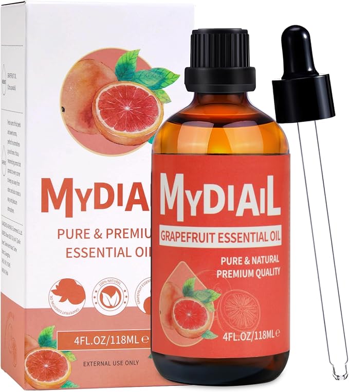 Grapefruit Essential Oil (4fl oz) Pure and Natural Grapefruit Oil Essential Oil for Diffuser, Massage, Aromatherapy, Candle Making, Skin Care, Home Cleaning, Bathing - 118ml