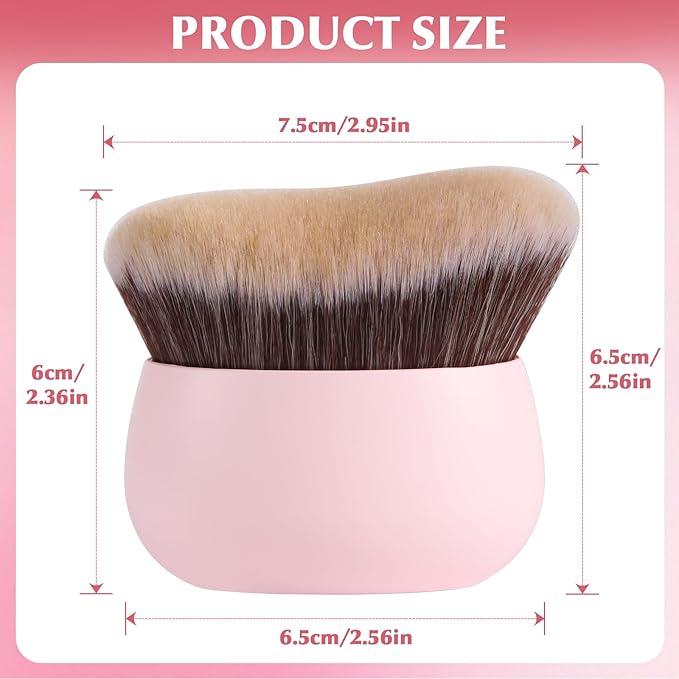 Extra Large Body Makeup Brush,75mm Wide-headed Body Coverage Applicator For Self Tanner, Leg Makeup &Body Blend for Tattoo Cover up Makeup, Oval Face&Back body makeup Brush Wet&Dry Use (pink)