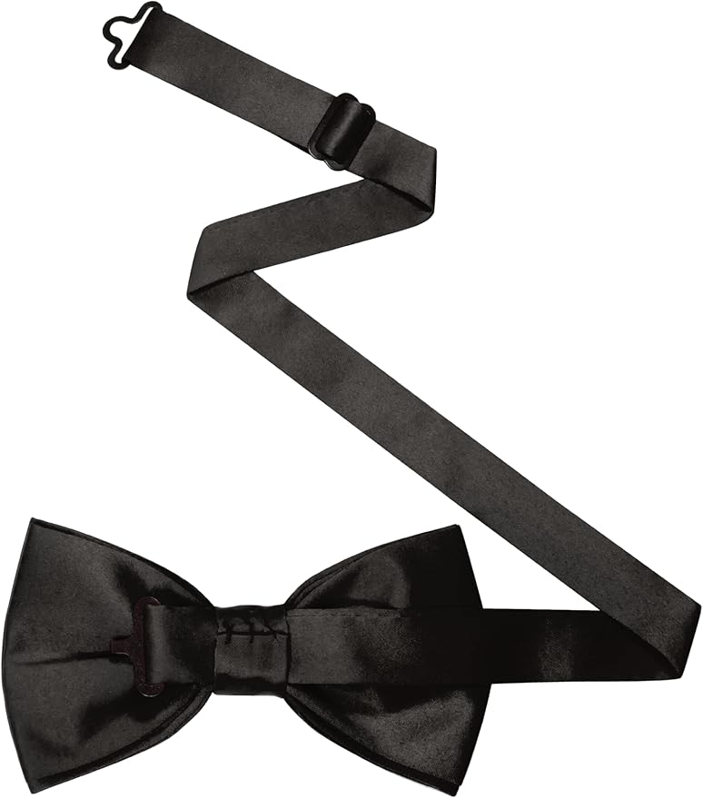 JEMYGINS Solid Color Pre-tied Bow Tie Adjustable Bowtie for Men