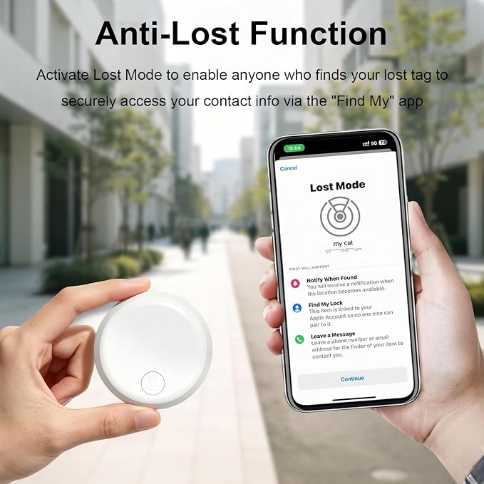 Pet Tracker Tag, Smart GPS Track Device for Dog/Cat Collar