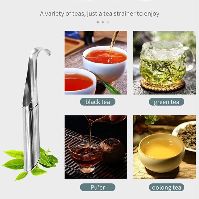 ACEBON Tea Strainers for Loose Tea, 2 PCS Stainless Steel Tea Infuser, Loose Leaf Tea Steeper, Long-handle Tea Filters for Tea, Coffee, Seasonings, Spices, Gifts for Mother Father