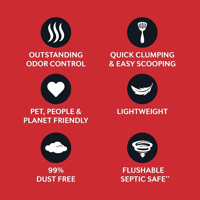 World's Best Cat Litter, Multiple Cat, Unscented, Lasts 2X Longer, 8 lb Bag | Controls tough multi-cat odors and lasts 2x longer; natural corn litter, quick clumping, flushable, 99% dust free