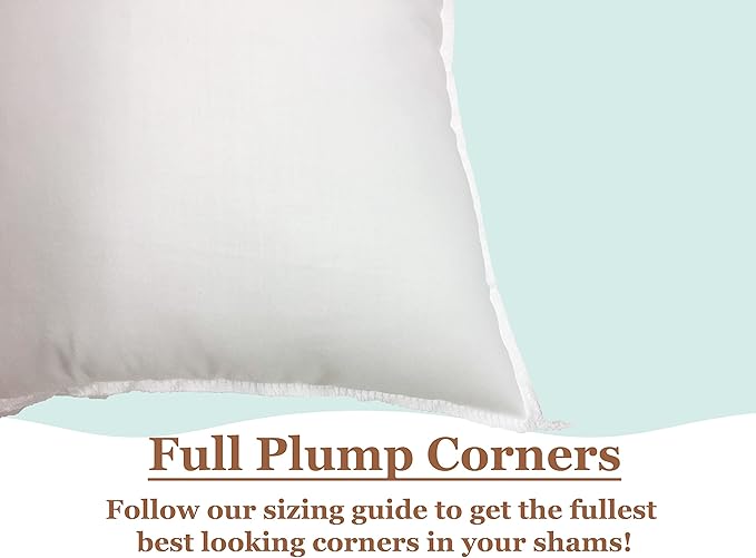 Pillowflex Synthetic Down Pillow Insert 20x30 in - Karate Chop Pillow | Set of 2 - Large Rectangle Sham Forms, Plush Polyester Cotton Blend, Cloud-Like Comfort, Clump-Resistant Fill, Smooth Finish