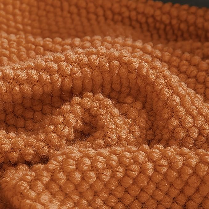 LOMAO Knitted Throw Blanket with Tassels Bubble Textured Lightweight Throws for Couch Cover Home Decor (Orange, 60x80)