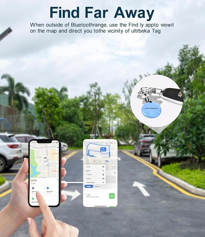 Ultrbeka Air Tracker Tag 4 Pack Bluetooth Item Finder for iPhone – MFi Certified Smart Tracker Compatible with Apple Find My, IP67 Waterproof Key Finder for Keys, Wallet, Luggage, Bike, Backpack