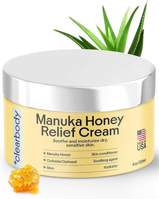 Clearbody Organics Oatmeal Lotion - 4 fl oz, Pack of 1 - Eczema Cream & Treatment - Natural Ointment for Eczema Manuka Honey Hydration Body Lotion