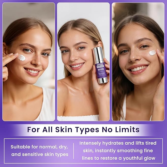 Instant Eye & Face Lift Cream - Rapid Under Eye Bags & Wrinkles Treatment, Dark Circles and Puffiness Remover for Women & Men, Temporary Firming & Tightening Face Cream - Wrinkle Filler 1oz