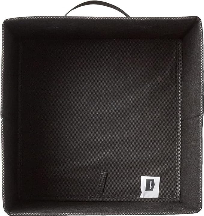 Amazon Basics Collapsible Fabric Storage Bins Organizer with Handles, Sturdy, Foldable, 10.5" x 10.5" x 11", Black, 6 Count (Pack of 5)