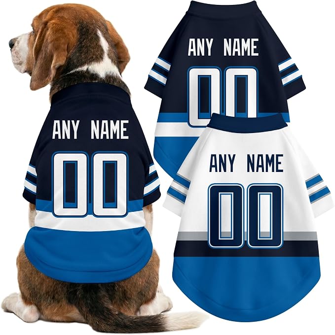 Winnipeg Dog Clothes Personalized Pet T Shirt for Dogs Gift | Custom Name Number Jersey Style Pet Shirt for Dog