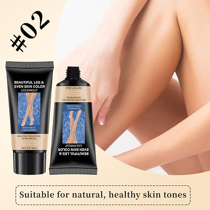 Leg Makeup Waterproof No Transfer, Body Makeup Waterproof No Transfer, Tattoo Cover Up MakeUp WaterProof, WaterProof LEG MakeUP Cream, Instant Tanning Legs, Body Foundation (#02, Medium)