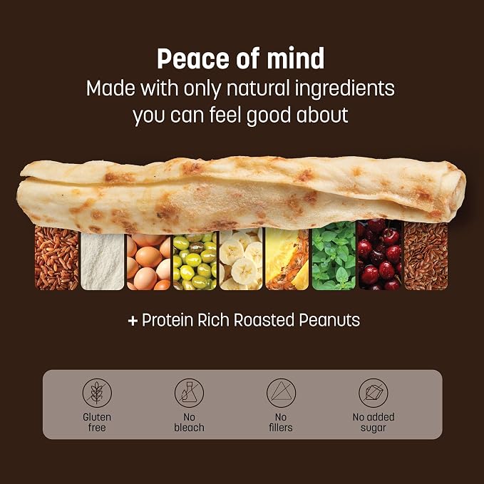 Earth Animal No Hide Dog Chews - Rawhide Free Medium 3 Count Peanut Butter | Medium Peanut Butter Flavored Natural Rawhide Free Long Lasting Dog Chews - Treats for Medium Dogs and Aggressive Chewers