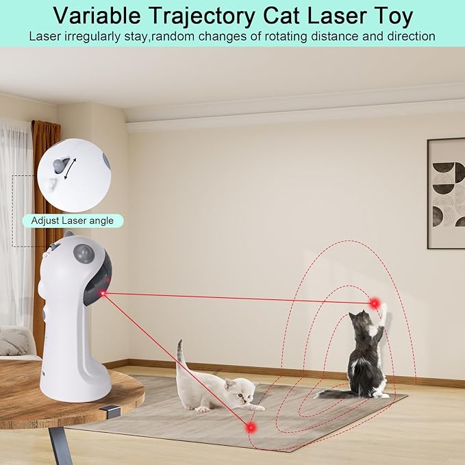 TBTeek Cat Toy, Automatic Motion-Activated, 5 Fun Patterns, 4 Speed Modes | Rechargeable, Adjustable Light Angles, Random Rotating Trajectory