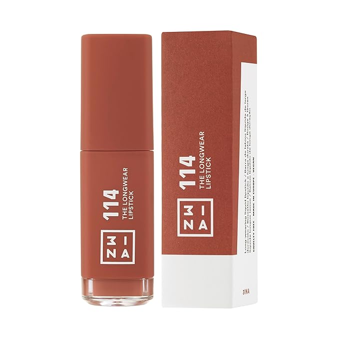 3INA The Longwear Lipstick - Matte Lipstick for Women - Moisturizing with 12-Hour Long Wear - Transfer-Proof and Highly Pigmented - 114-0.23 oz