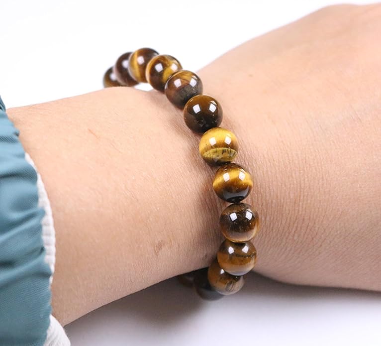 Tigers Eye Protection Handmade Bracelet Best Present For Men Women Attract Wealth Chakra Feng Shui Stretchy Beaded Bracelets Lucky Friendship Bracelet