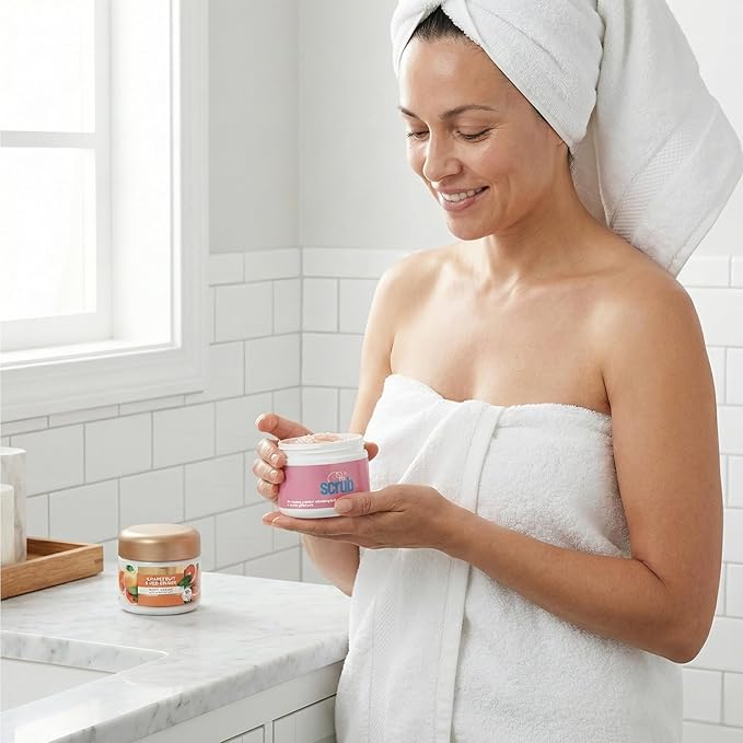 Exfoliating & Hydrating Body Care Set, Himalayan Pink Salt Scrub and Grapefruit & Red Ginger Body Cream, Plant-Based Moisturizing Duo, Helps Exfoliate & Hydrate, Soft Smooth Skin Feel, Vegan