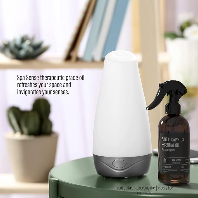 Spa Sense Pure Eucalyptus Oil Shower Mist and Steam Room Spray - 8 Ounce Premium Aromatherapy Eucalyptus Essential Oil Spray