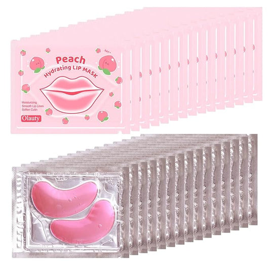 30 Pairs Lip Mask & Eye Mask, Under Eye Patches, Anti Wrinkle Patches for Lip, Reducing Dark Circles, Mothers Day Gifts, Hangover Kit, Teacher Appreciation Gifts, Bulk Gifts, Bachelorette Party Favors