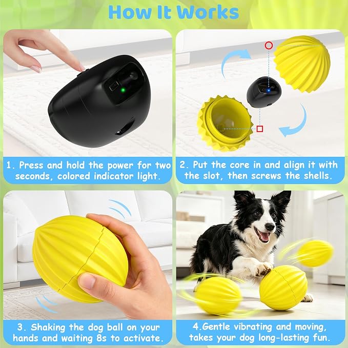 Yipetor Alemon Smart Interactive Dog Ball, Keeping Medium & Large Dogs Busy