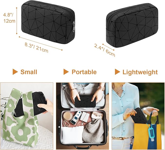 Likesing Period Bag for Girls Womens, Leather Sanitary Napkin Storage Bag, Portable Menstrual Pad Bag Period Pads Pouch, Small Make Up Bags(Black)