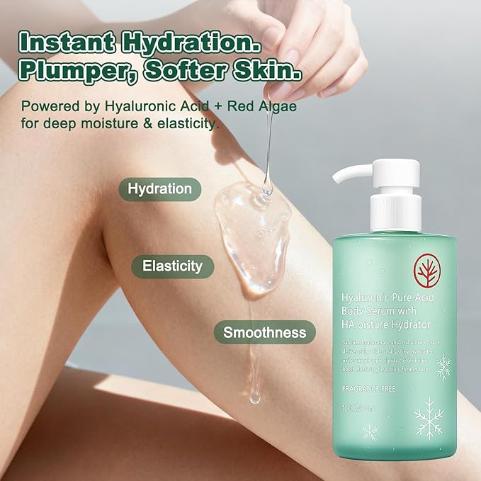 HA Hyaluronic Acid Body Serumr – Acido Hialuronico Body Serum, Lightweight Fast-Absorbing Body Care for Deep Hydration & Silky Smooth, Non-Greasy Skin