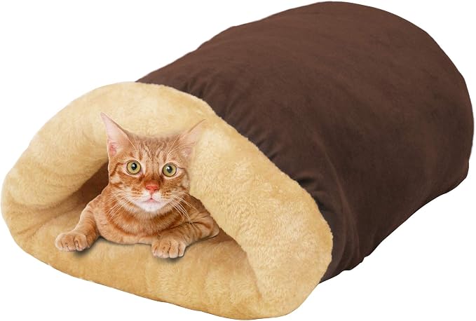 4 in 1 Self Warming Burrow Cat Bed Hideway Sleeping Cuddle Cave | Keep Warming, Machine Washable, Easy to Clean, Soft & Comfortable, Pet Beds fo Cats & Dogs, Cozy Privacy Nook