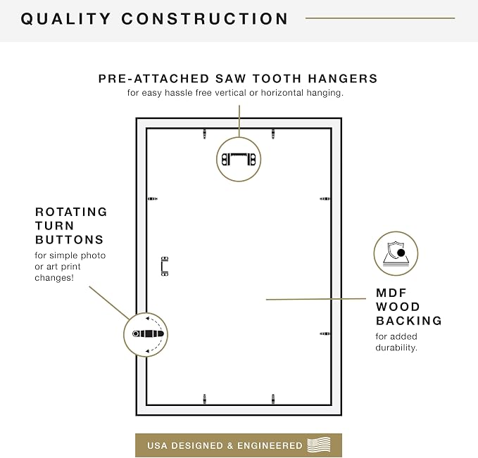 MCS Studio Gallery 16x24 Poster Frame Gray Woodgrain Engineered Wood, Vertical & Horizontal Wall Hanging Large Picture Frame for Photos, Posters & Art Prints (1-Pack)