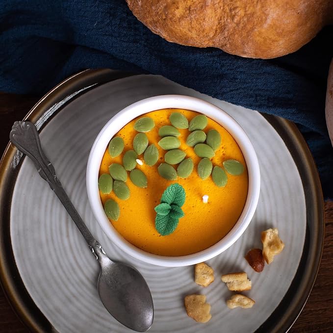 Pumpkin Soup Bowl Scented Soy Candle for Autumn Thanksgiving Day Halloween…