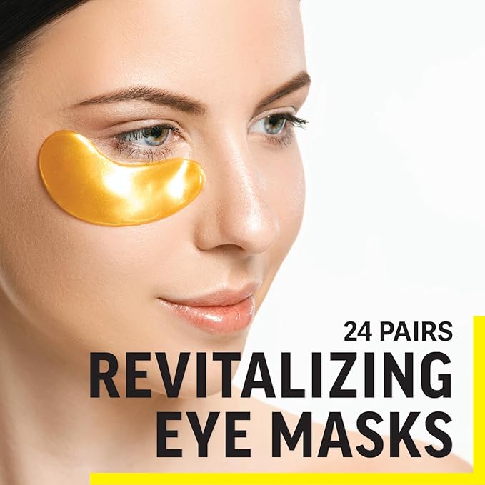 ZEST Under Eye Mask w/Collagen & Hyaluronic Acid - Gel Patches Brighten & Reduce Puffy Eyes, Dark Circles, Wrinkles, Undereye Bags - Bridesmaids & Birthday Gift for Women (24 Pairs, Gold)