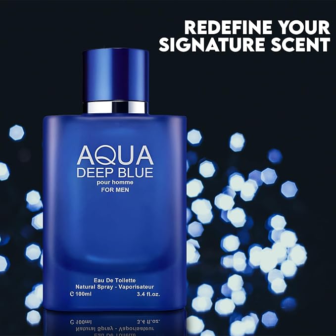 AFLUXE Men's Cologne Gift Set - Variety Pack of 4 Long Lasting Fragrances with 10ml Pheromone Cologne (Aqua Deep Blue/Cool Ocean-Men/Guilt Black/King)