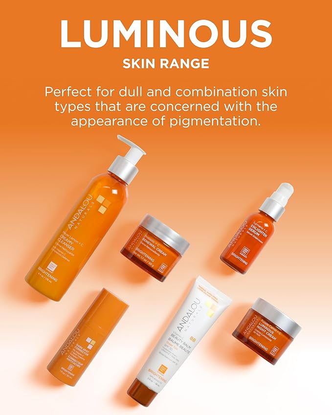 Andalou Naturals Turmeric + Vitamin C Enlighten Serum | Illuminating Face Treatment for Uneven Tone & Sun Damage | With Turmeric and Fruit Stem Cells | 1.1 fl oz