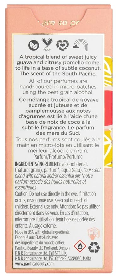 Pacifica Hawaiian Ruby Guava Spray Perfume - Vegan, Cruelty-Free Personal Fragrance with Essential Oils