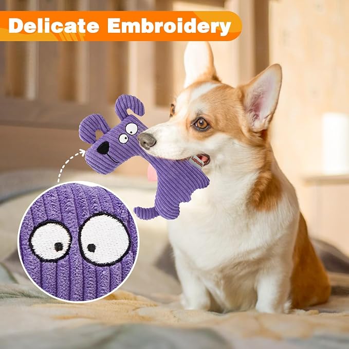 Squeaky Dog Toy for Small & Medium Dogs, Dog-Shaped Plush Toy