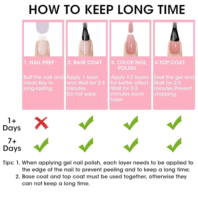 GELLEN Nude Pink French Nail Polish, Quick Air Dry Non-gel Regular Nail Polish No Light Needed for Finger Toe & Fake Nails | 6-color Spring Summer, Apply 2 Thin Coats | Toxin TPO HEMA Free, No Chip