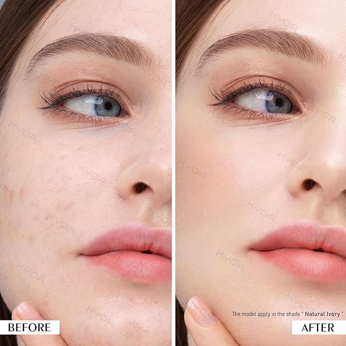 KYDA Mineral Powder, SPF 35, 4-in-1 Mineral Pressed Powder Foundation with Concealer and Setting, Matte Weightless Pressed Foundation, Light to Medium Coverage, NATURAL IVORY