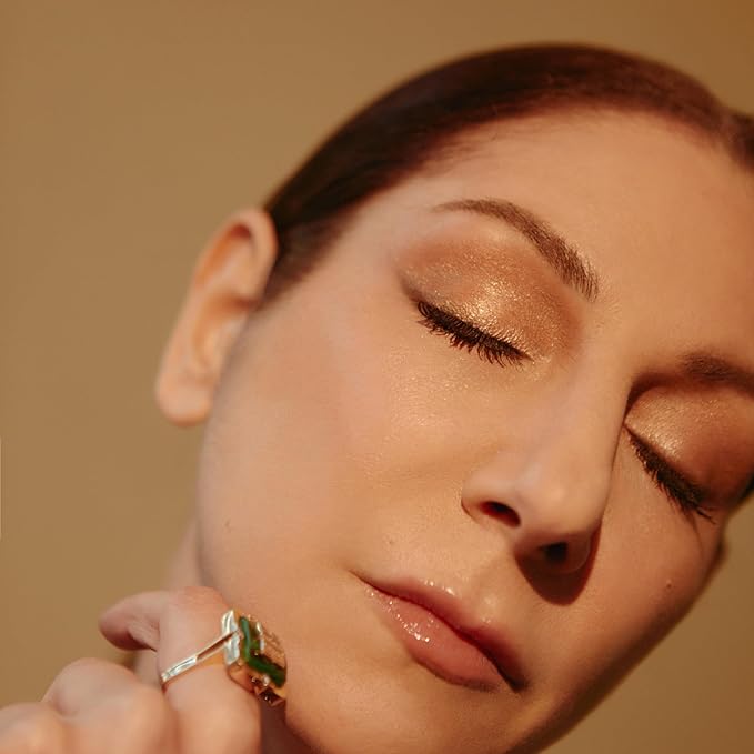 Guide Beauty Shadow Palette, Shimmer Eyeshadow Palette Featuring Hues Ranging from Radiant Golden Champagne & Copper Rose to Dusky Greens, Universal, Ergonomic Design, 6 Shades, 1 pc