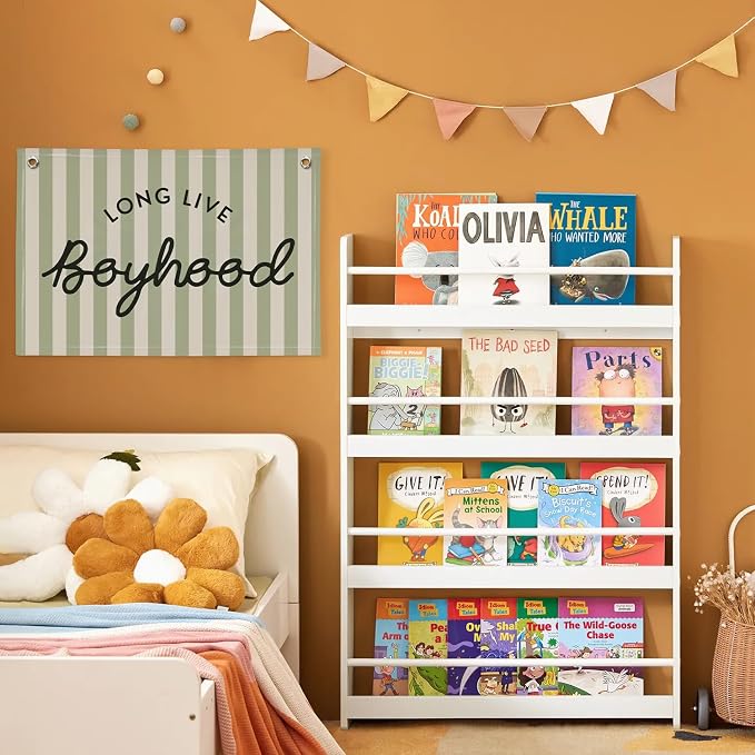 Long Live Boyhood Linen Banner Hanging Vintage Sage Green Stripes Flag Banner for Nursery Playroom Wall Decor for Kids Bedroom Living Room Dorm Toddler Decorations Trendy Room 30x20 boyroom