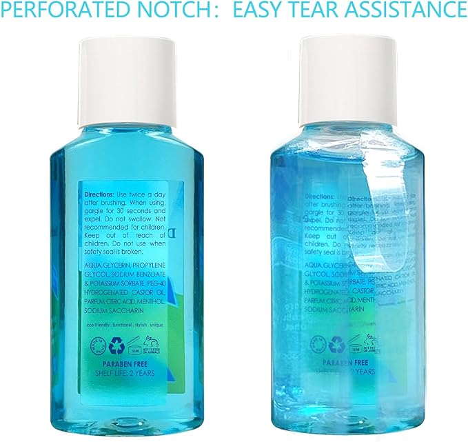 Mouthwash Travel Size, Portable Original Mint Mini Mouthwash Bulk, 35ml/1.2oz (24Pack, Mint)