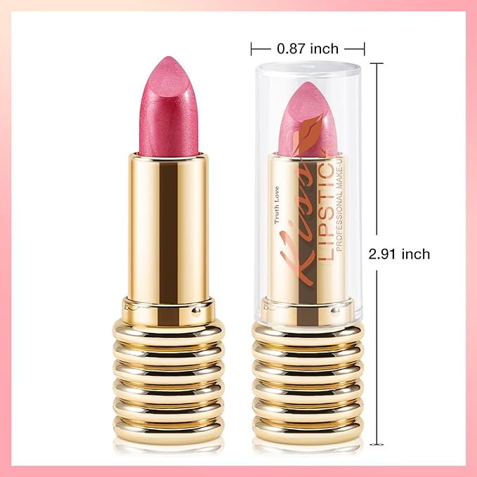 Boobeen Glitter Lipstick for Women Metallic Lip Stick Sparkling Shine Lip Makeup, Bold Smooth Lip Color High Pigment Long Lasting, Creamy Lipstick Full Coverage